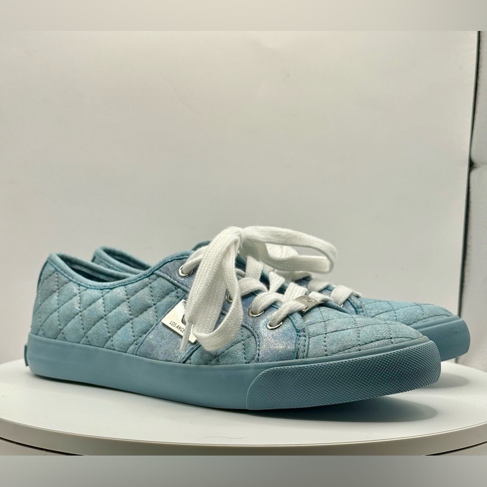GBG‎ Los Angeles Women’s Quilted Sneakers Size 7.5 Blue Metallic Casual Shoes - Picture 7 of 10